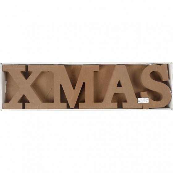 set kandelaars X-Mas hout 14,5 cm bruin 4 stuks