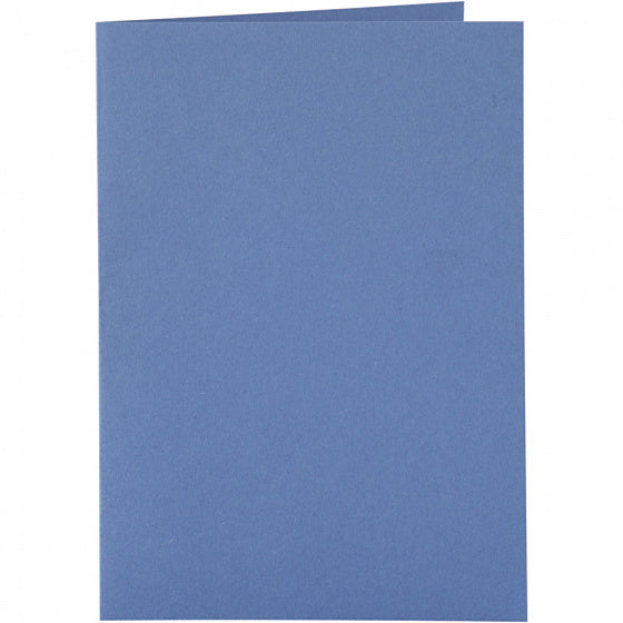 set van 6 blanco kaarten en enveloppen 10,5x15 cm blauw