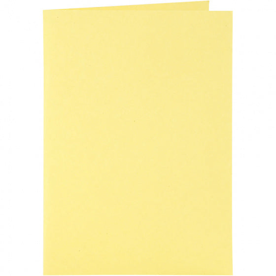 set van 6 blanco kaarten en enveloppen 10,5x15 cm geel