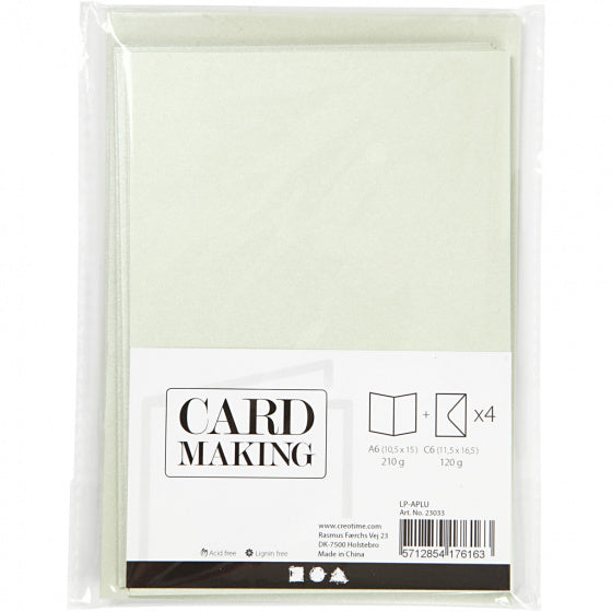 set van 6 blanco kaarten en enveloppen 10,5 x 15 cm