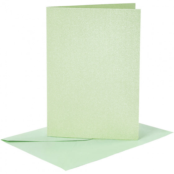 set van 6 blanco kaarten en enveloppen 10,5 x 15 cm