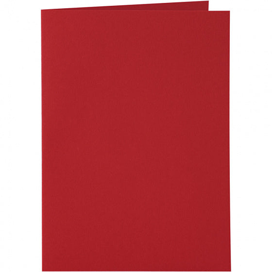 set van 6 blanco kaarten en enveloppen 10,5x15 cm rood