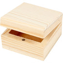 sieradendoosje hout unisex 6 x 6 x 3,5 cm 2 stuks