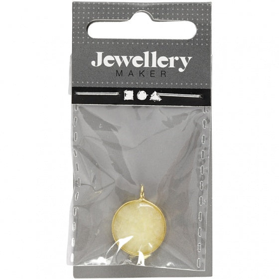 sieradenhanger 1,5 cm rond beige jadesteen