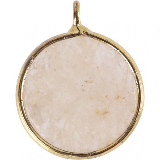sieradenhanger 1,5 cm rond beige jadesteen