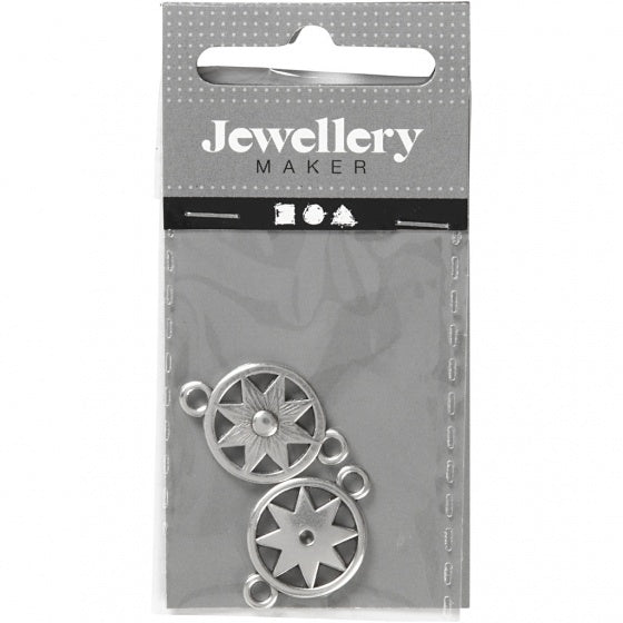 sieradenhangers 15 mm rond 2 stuks zilver