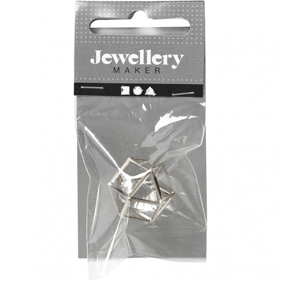 sieradenhanger 15 mm rond goud/transparant