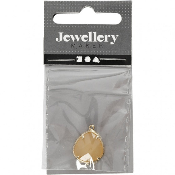 sieradenhanger 15 x 18 cm rond beige