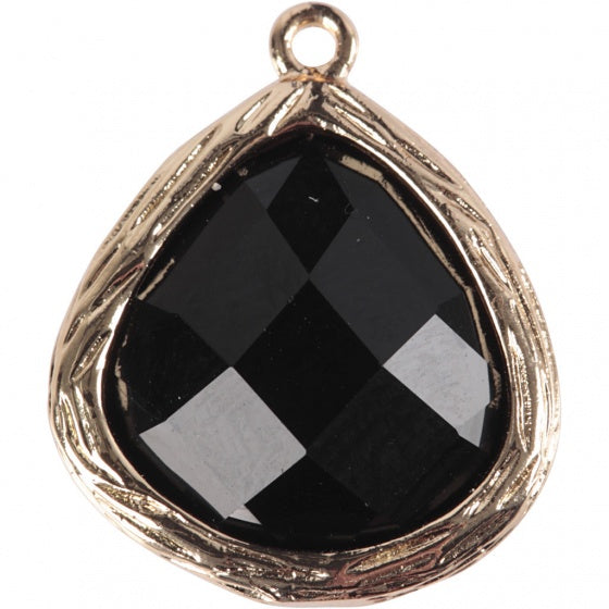sieradenhanger 15 x 18 cm rond zwart
