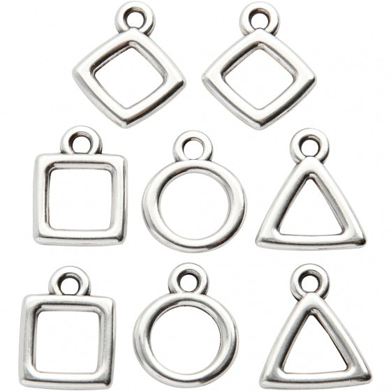 sieradenhangers 12 x 12 mm 8 stuks zilver