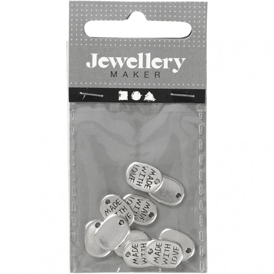 sieradenhangers 12 x 8 mm 10 stuks zilver