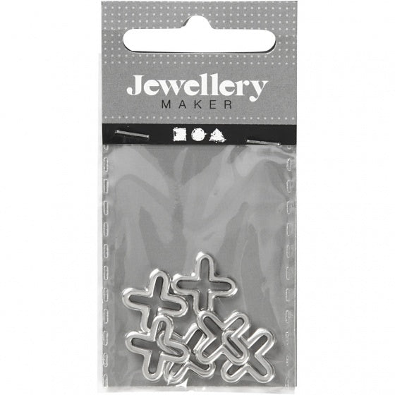 sieradenhangers 14 x 14 mm 6 stuks zilver