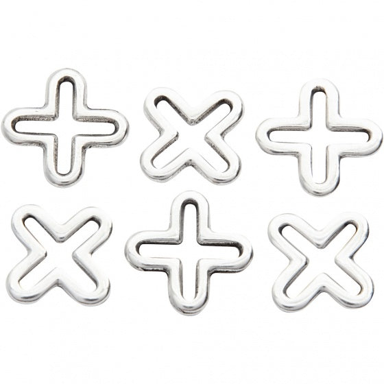 sieradenhangers 14 x 14 mm 6 stuks zilver