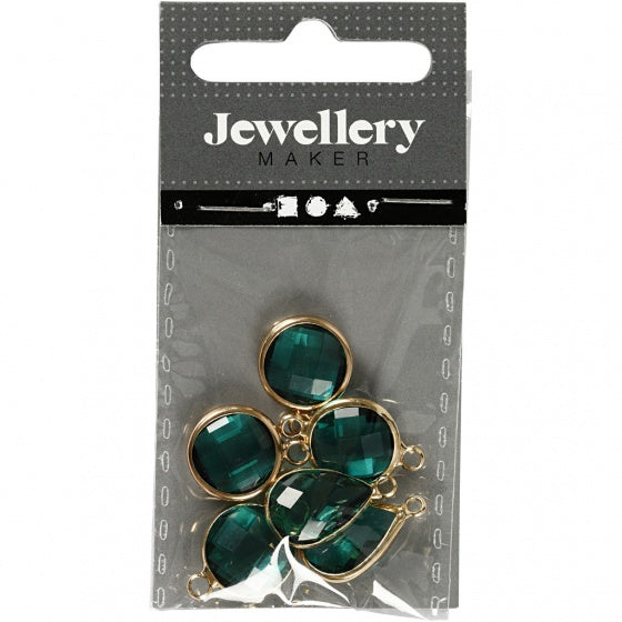 sieradenhangers 15 - 20 mm rond 6 stuks groen