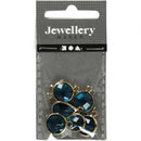 sieradenhangers 15 - 20 mm rond 6 stuks turquoise