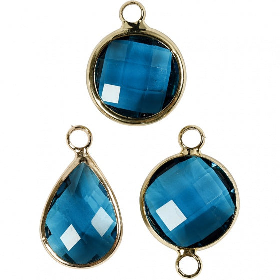 sieradenhangers 15 - 20 mm rond 6 stuks turquoise