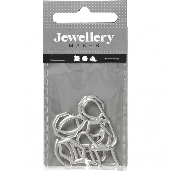 sieradenhangers 16 x 13 mm 12 stuks zilver