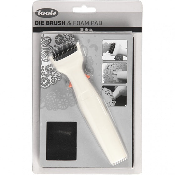 sjabloonborstel & foampad 4 x 15,5 cm zwart/wit