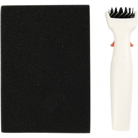 sjabloonborstel & foampad 4 x 15,5 cm zwart/wit