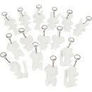sleutelhangerfiguren 6-10 cm katoen wit 15 stuks
