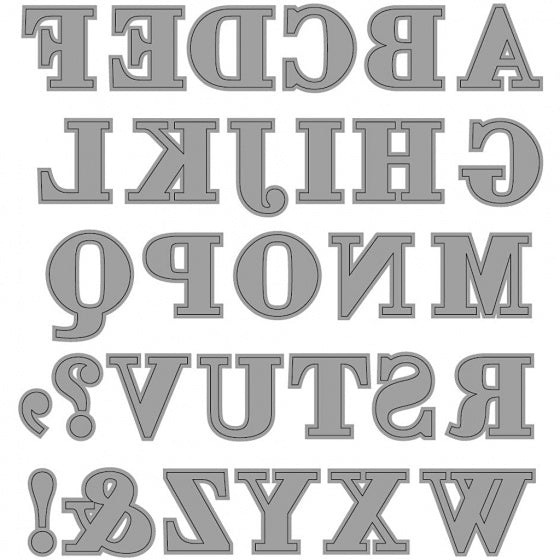 snijmal albabet 2x1,5-2,5 cm