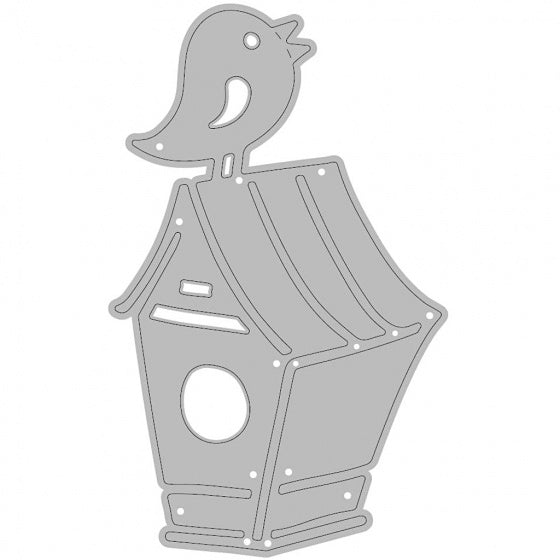 snijmal vogelhuis en vogel 4x4,5 cm en 2x2,5 cm