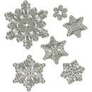 snijmallen sneeuwvlokken 2-6 cm zilver 6 stuks