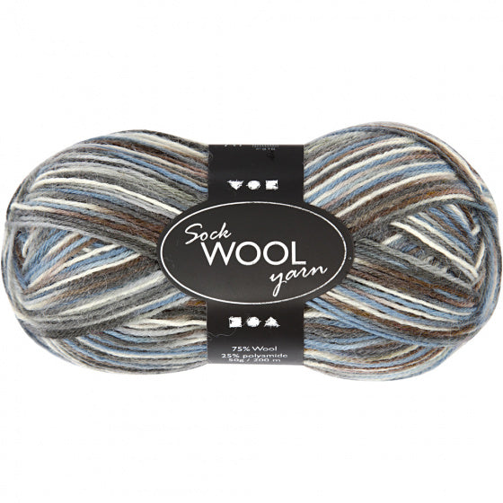 sokkengaren L: 200m blauw/grijs harmonie 50gr