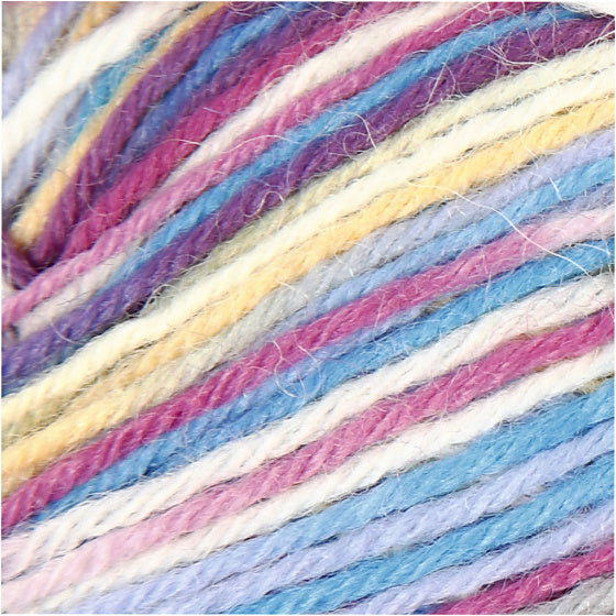 sokkengaren L: 200m off-white/paars harmonie 50gr