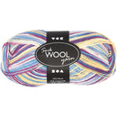 sokkengaren L: 200m off-white/paars harmonie 50gr