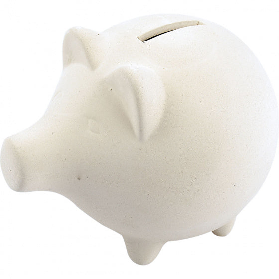 spaarvarken 11 x 14 cm terracotta wit