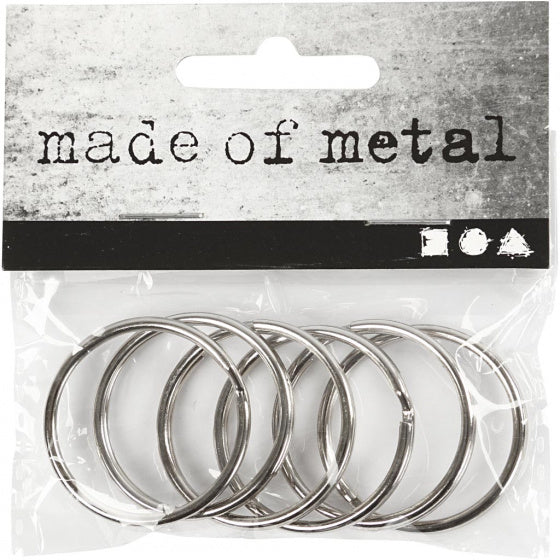 split ringen 30 mm 6 stuks zilver