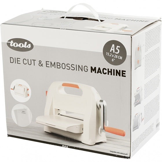 stans- en embossingmachine A5 35 cm wit/oranje