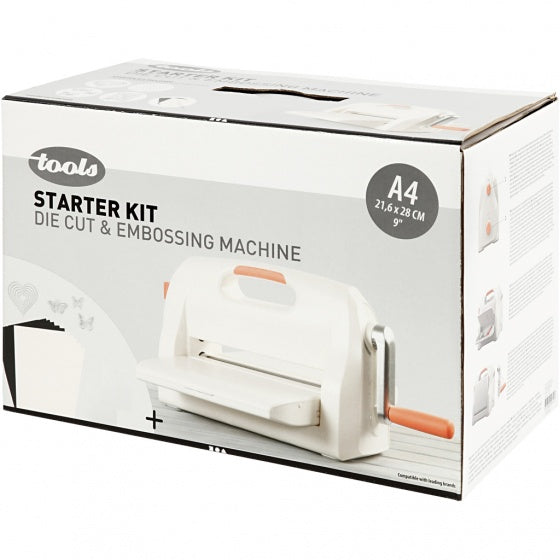 stans- en embossingmachineset A4 44 cm wit/oranje