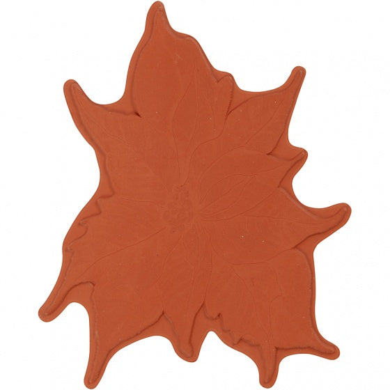 stempel Kerstster rubber 14 x 11 cm bruin per stuk