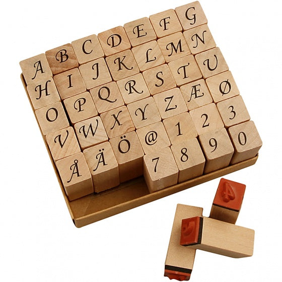 stempelset alfabet 13 x 13 x 32 mm 42-delig