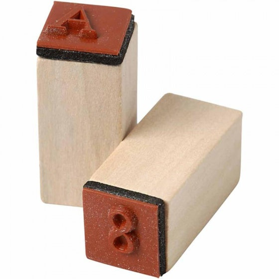 stempelset alfabet 13 x 13 x 8 mm 42-delig