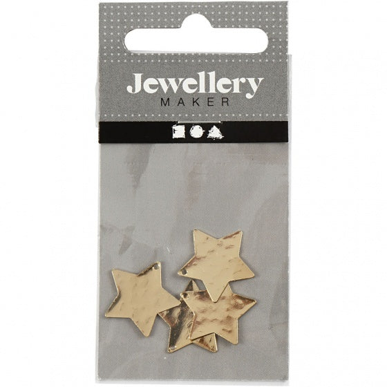 sterretjes 15 mm rond 4 stuks goud