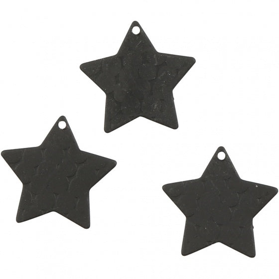sterretjes 15 mm rond 4 stuks zwart