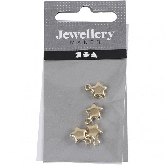 sterretjes 8 mm rond 4 stuks goud
