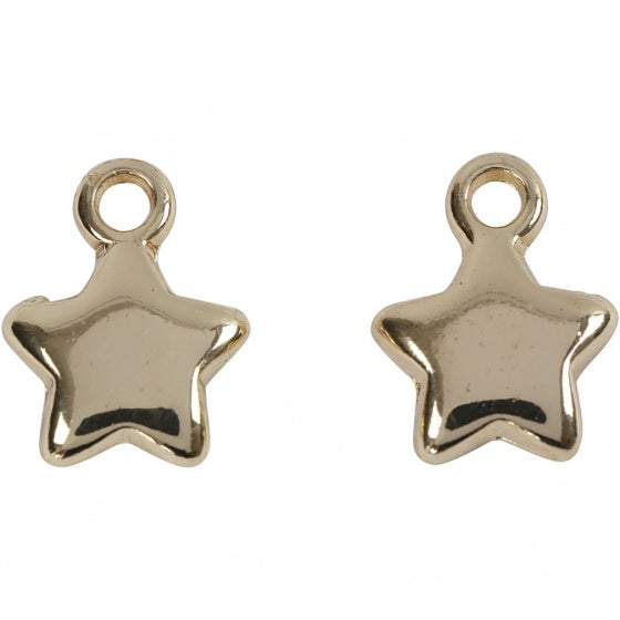 sterretjes 8 mm rond 4 stuks goud
