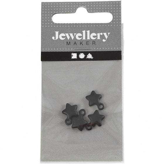 sterretjes 8 mm rond 4 stuks zwart