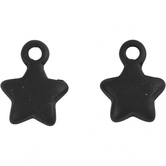 sterretjes 8 mm rond 4 stuks zwart