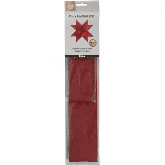 sterstroken faux leather 44-78 cm rood 24-delig