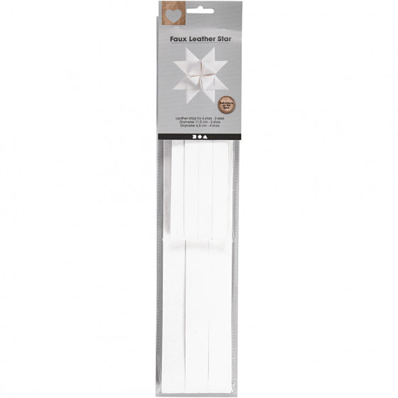 sterstroken faux leather 44-78 cm wit 24-delig
