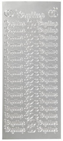 stickers Bryllup 10 x 23 cm zilver