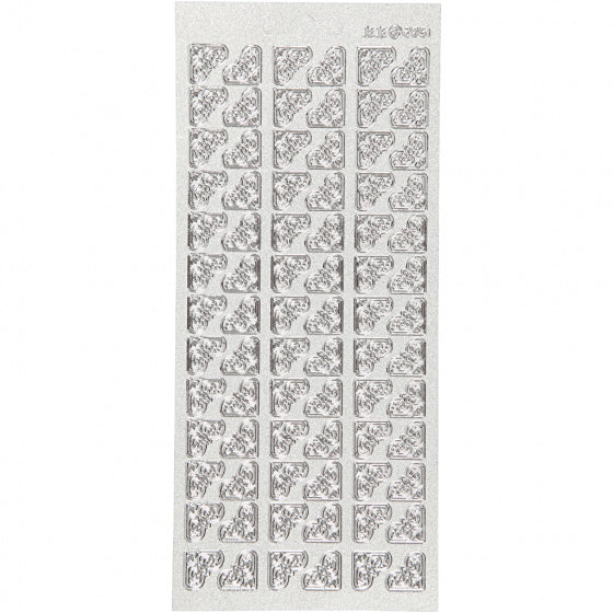 stickers glitter zilver hoeken patroon