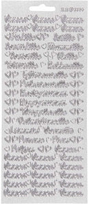 stickers glitter zilver Onnea/aidille patroon