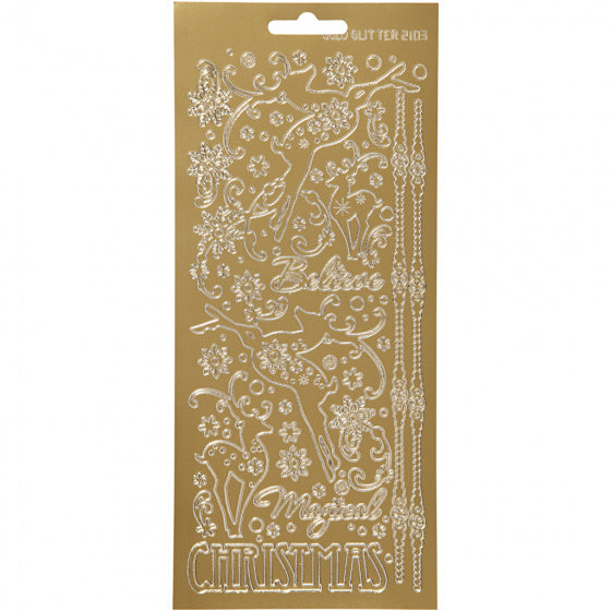 stickers goud kerstmis rendieren