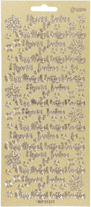 stickers goud Hvvää Joulua patroon